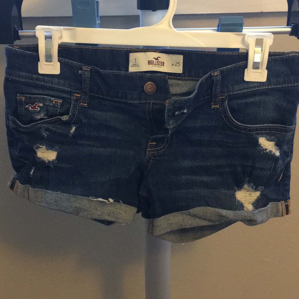 Abercrombie dark wash jean shorts